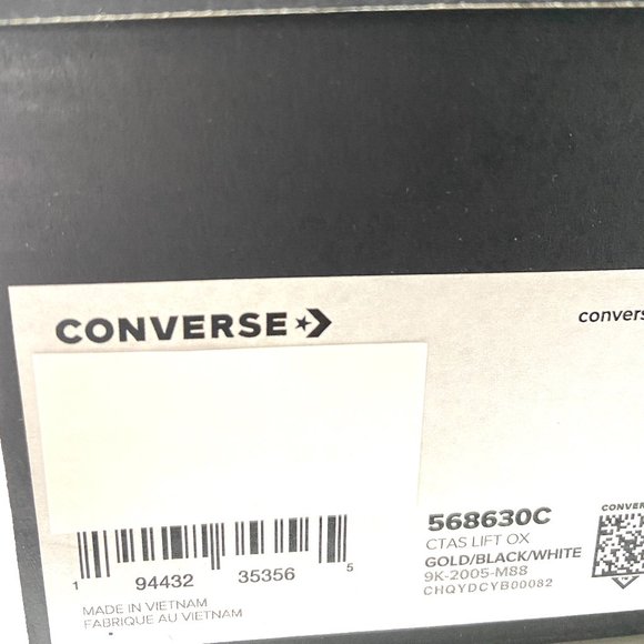 Converse ChuckTaylor AS Low Canvas Platform Gold Women's Size 10 568630C - Picture 9 of 10